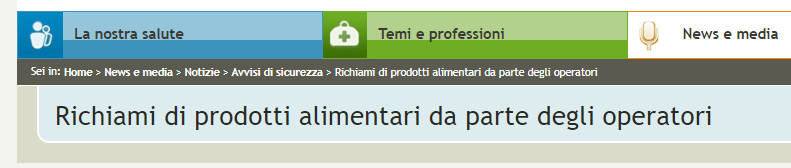 Richiamo per rischio presenza allergeni